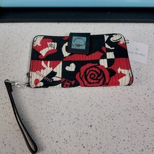 Vera Bradley Disney Painting The Roses Red Turnlock Wallet NWT